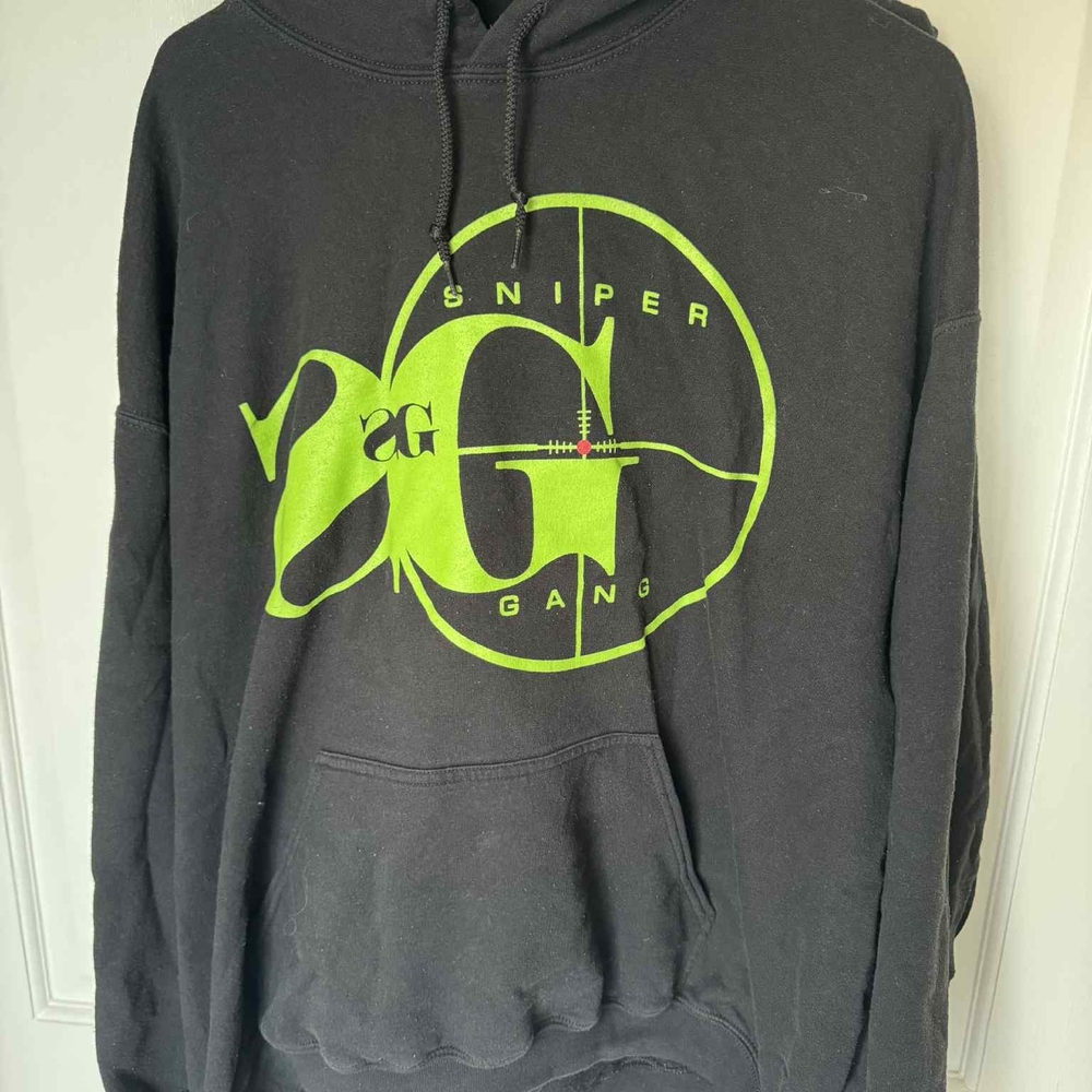 Black Hoodie with Neon Green Logo